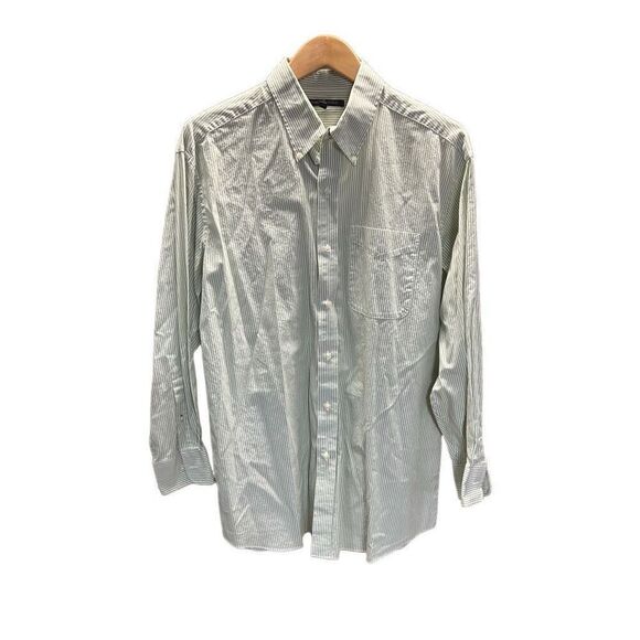 Tommy Hilfiger Set of 2 Long Sleeve Striped Button-Down Shirts Green and Blue La - Picture 2 of 10